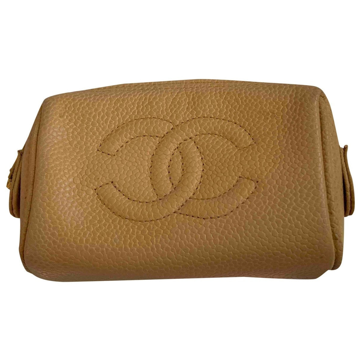 Chanel brown leather clutch bag