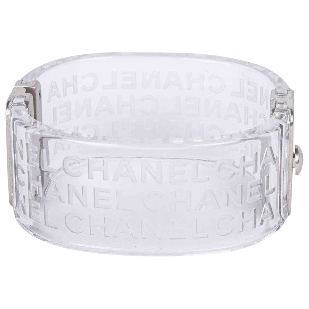 Chanel chanel white plastic bracelets