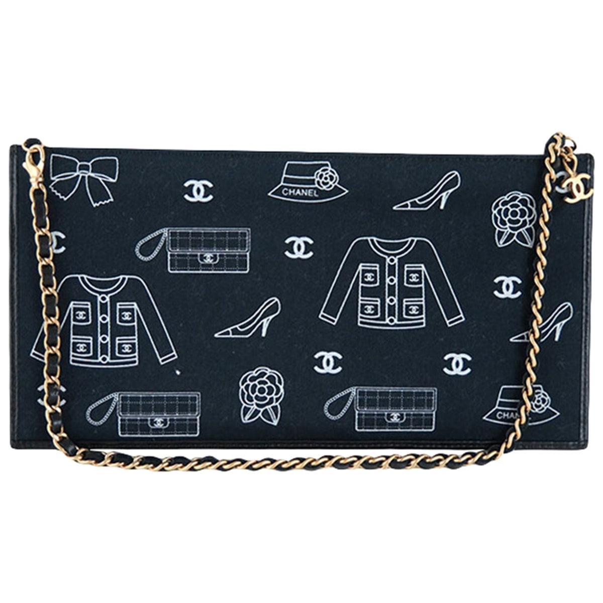 Chanel blue cloth clutch bag