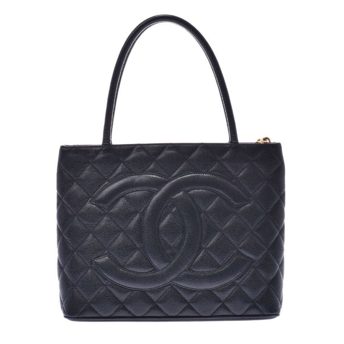 Chanel médaillon black leather handbag