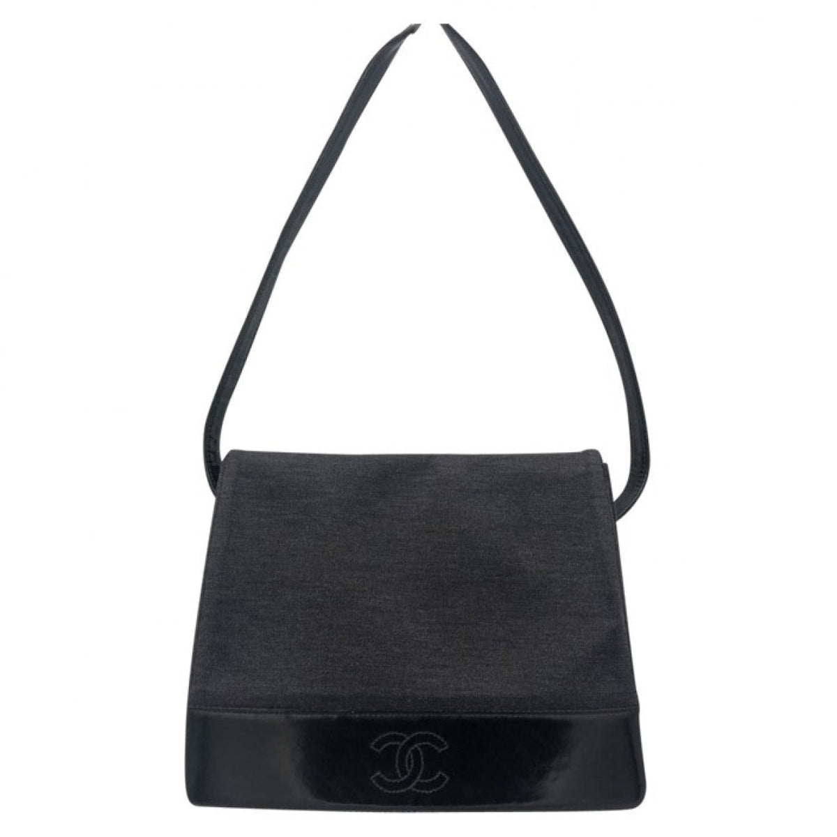 Chanel black velvet handbag