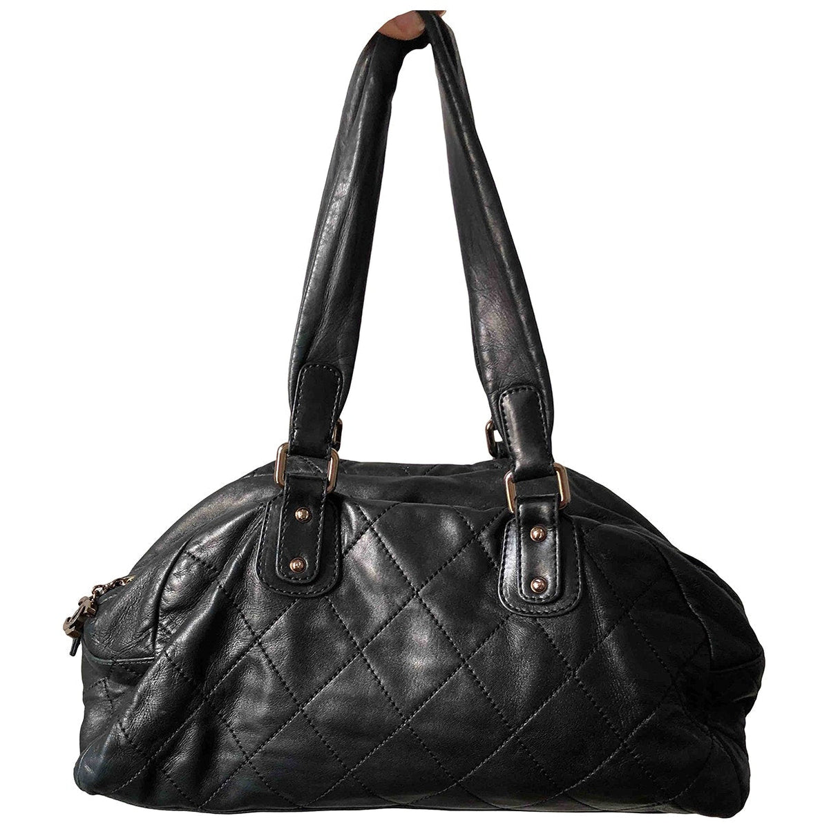 Chanel black leather handbag