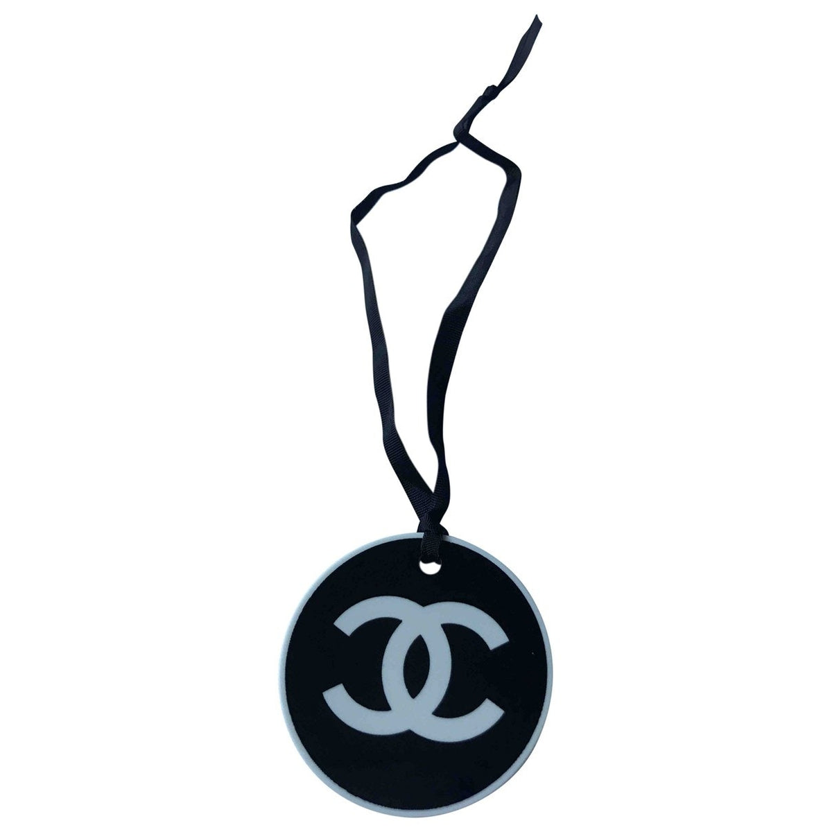 Chanel cc black plastic bag charms