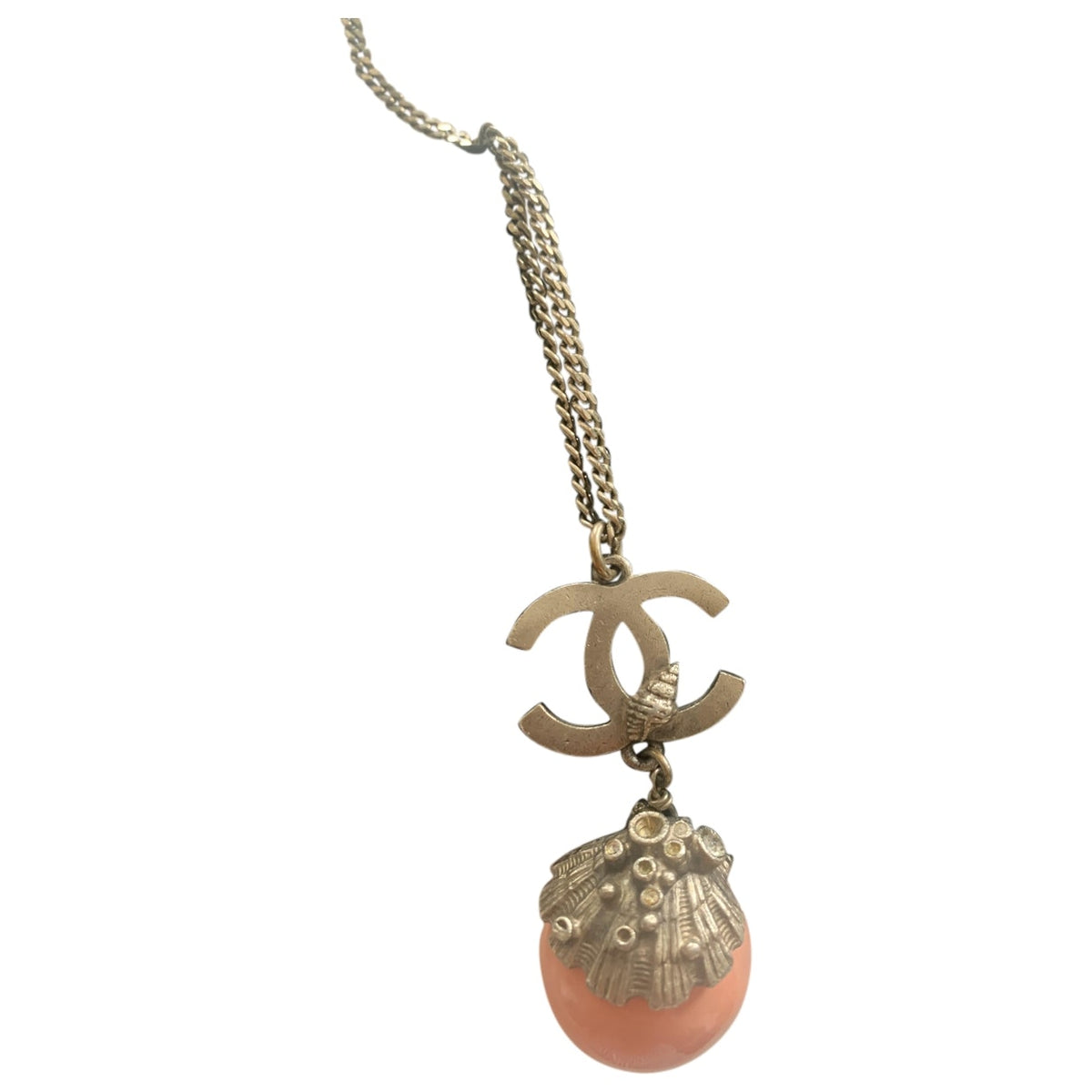Chanel cc pink metal necklaces