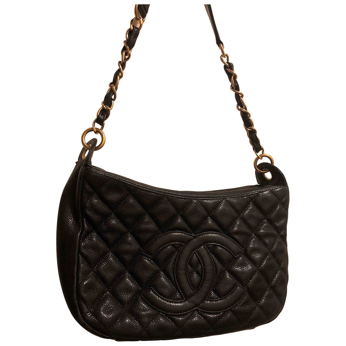 Chanel black leather handbag