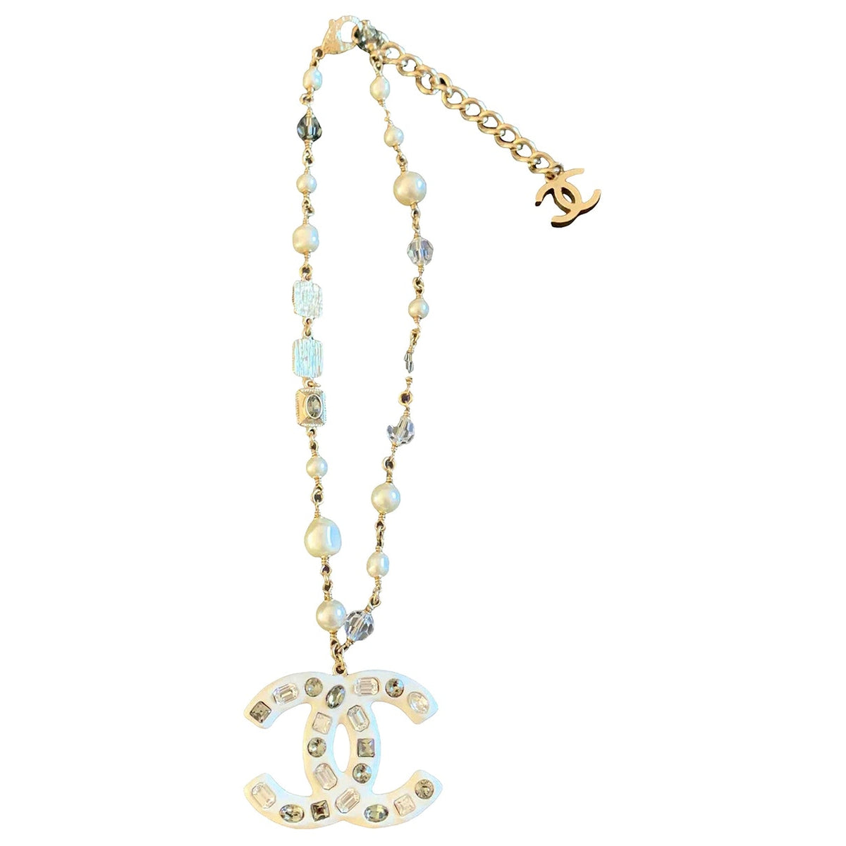 Chanel cc gold metal necklaces