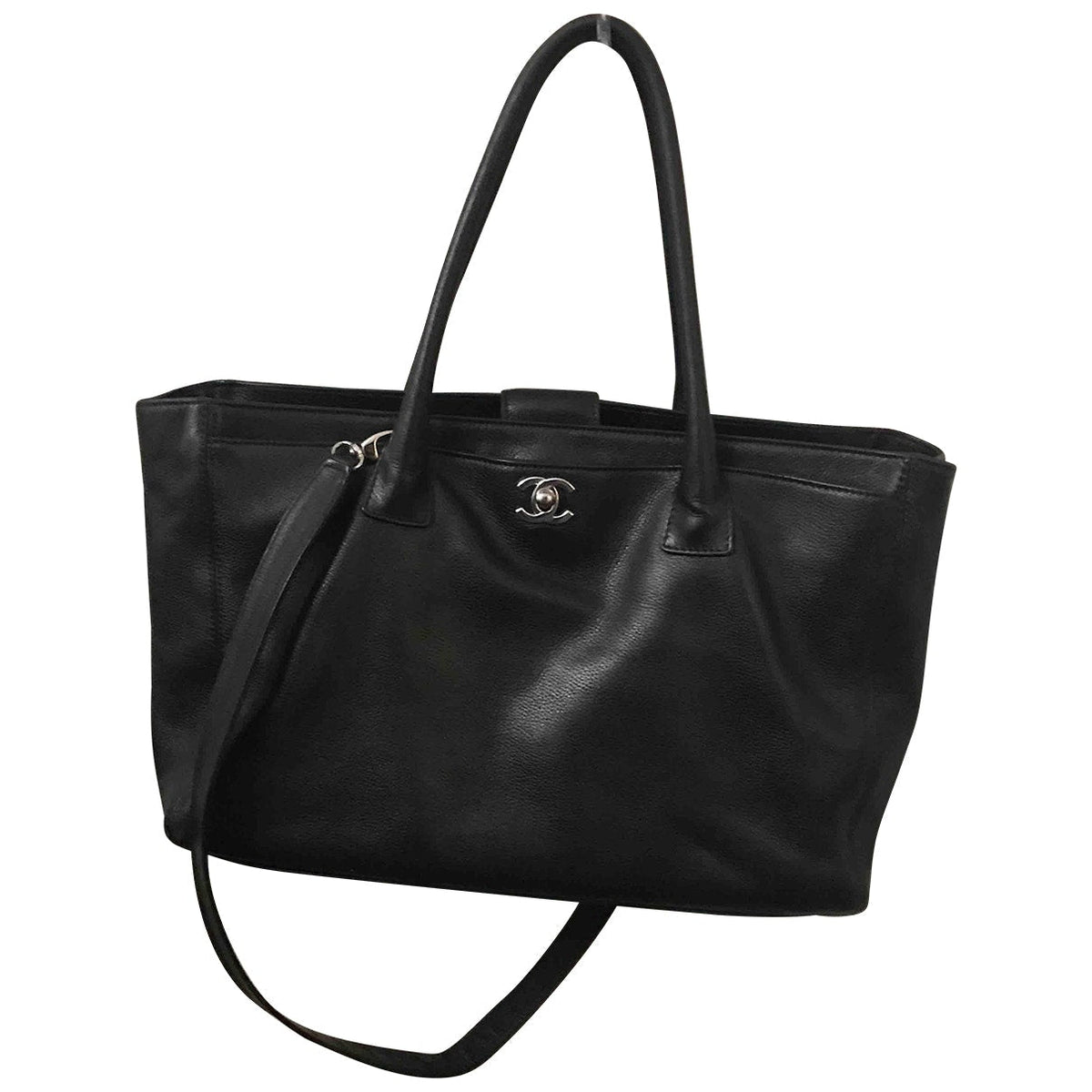 Chanel executive black leather handbag