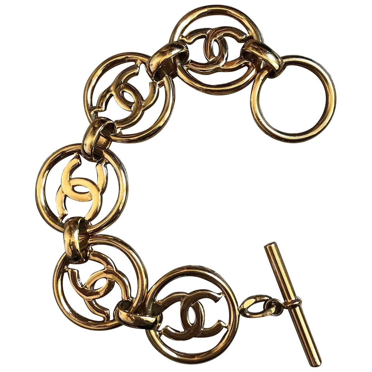 Chanel cc gold gold plated bracelets