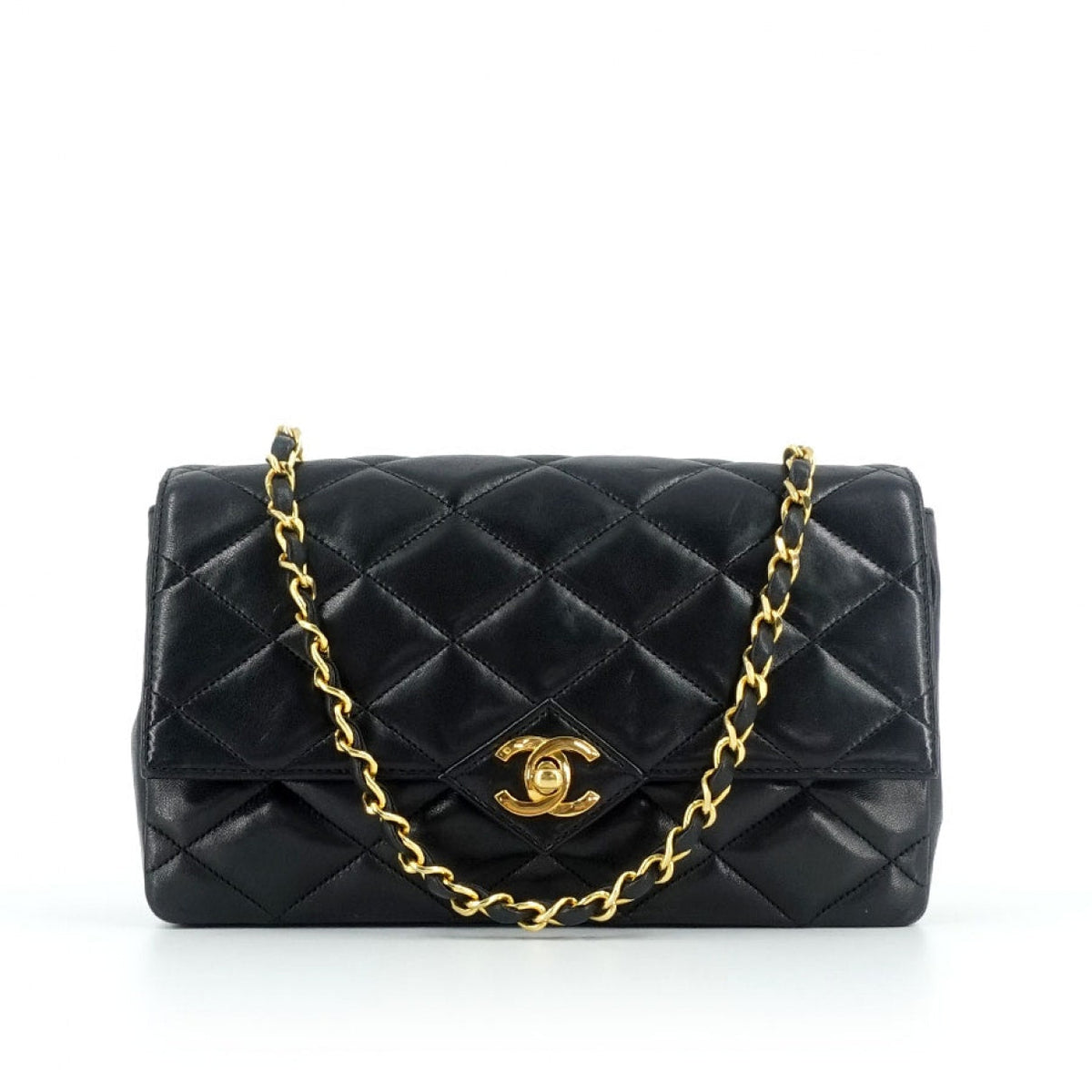 Chanel black leather handbag