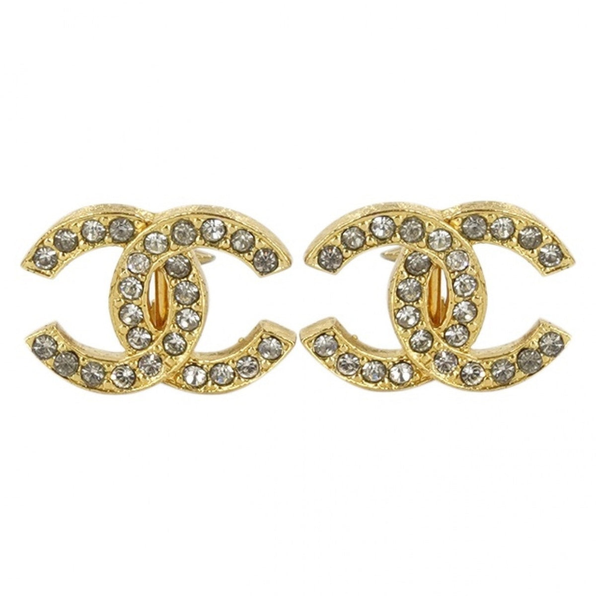 Chanel cc gold gold plated earrings
