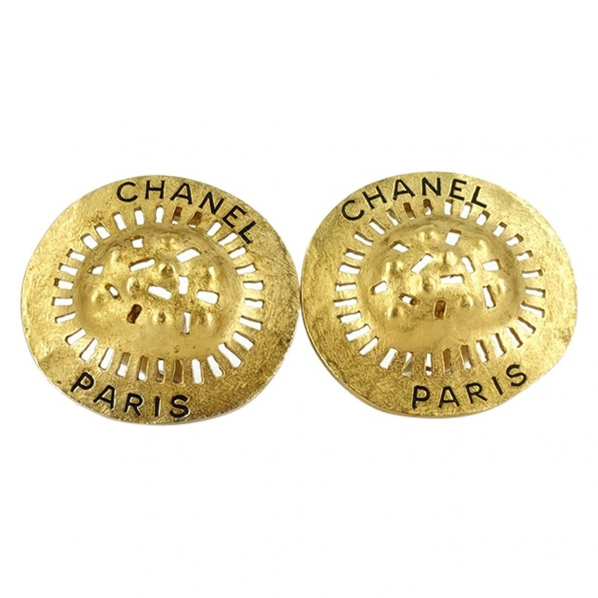 Chanel cc gold gold plated earrings