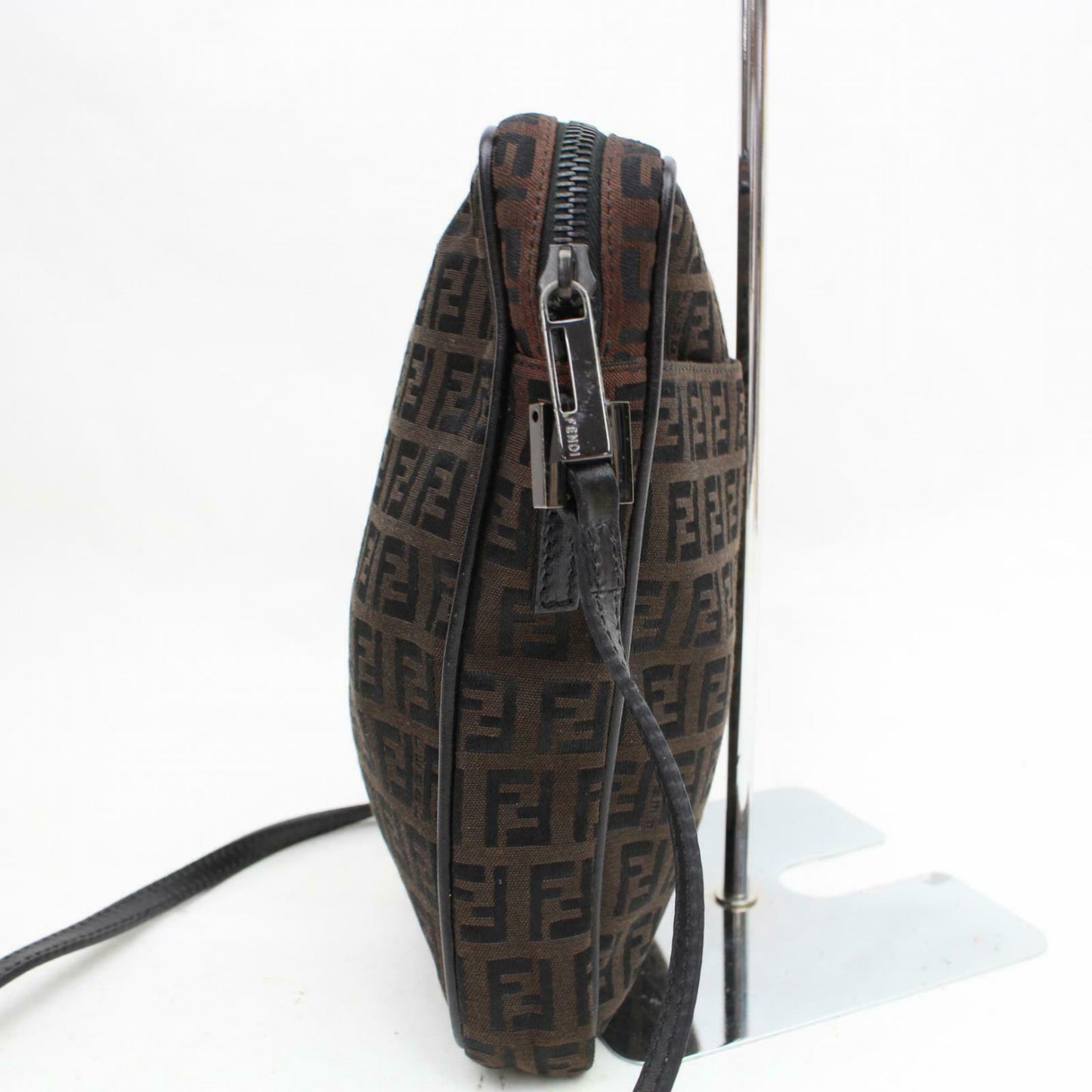 Indistinguishable Fendi Shoulder Bag Dark Brown Zukka Canvas (SHC1-14376)