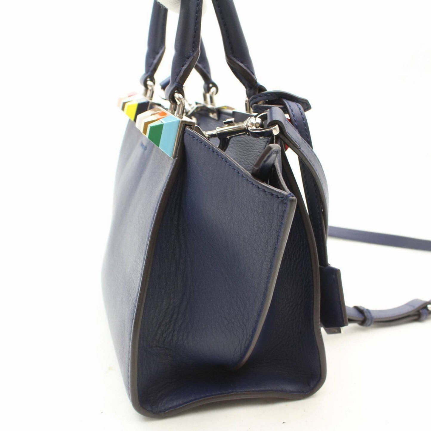 Indistinguishable Fendi Hand Bag Mini 3 Jours Blue Leather (SHC7-10138)