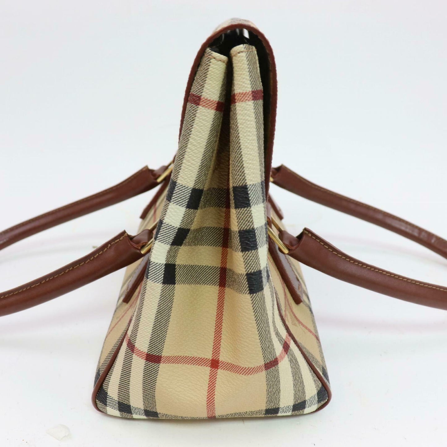 Indistinguishable Burbe**y London Hand Bag Beige PVC (SHC1-15520)