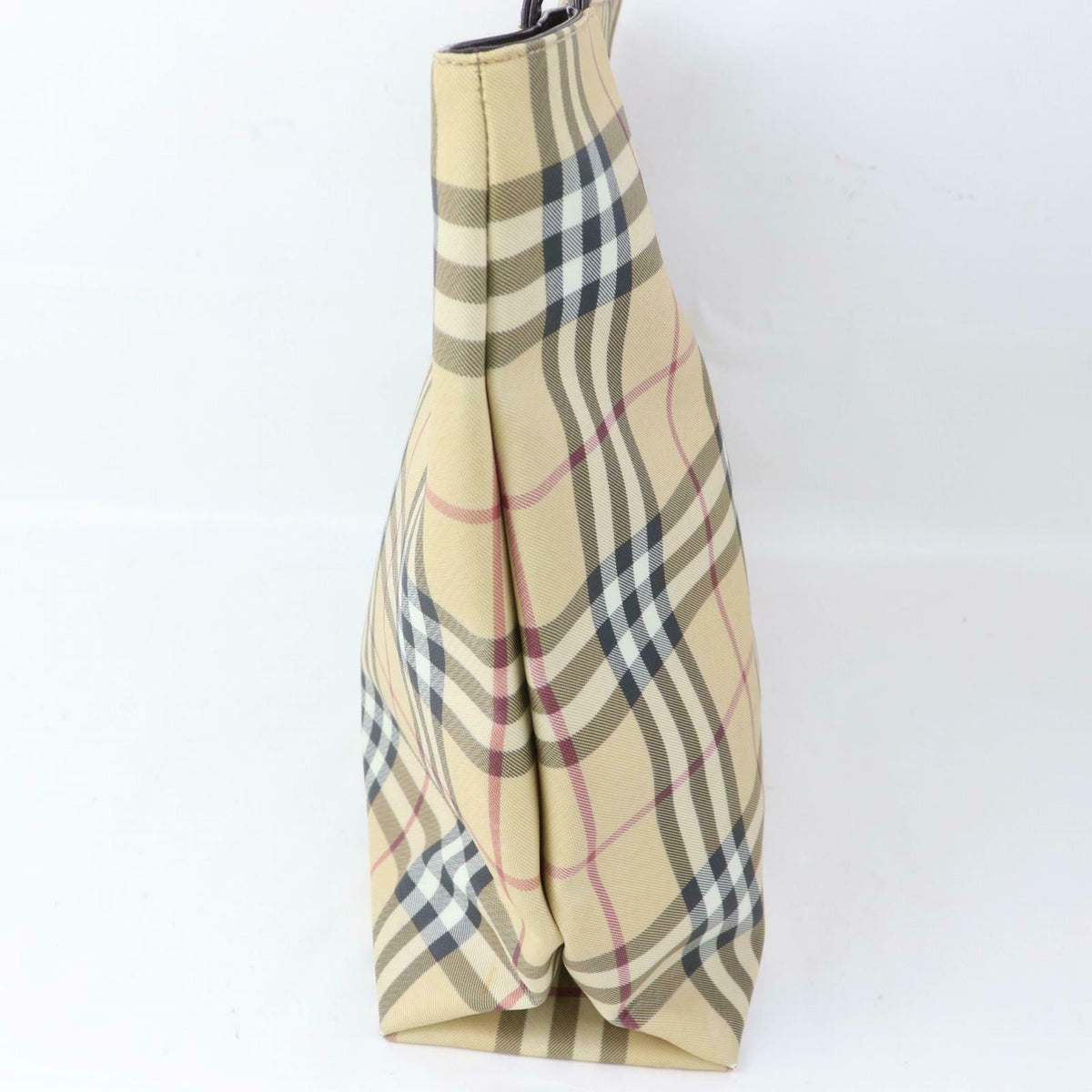 Indistinguishable Burbe**y Hand Bag Beige PVC (SHC1-15161)