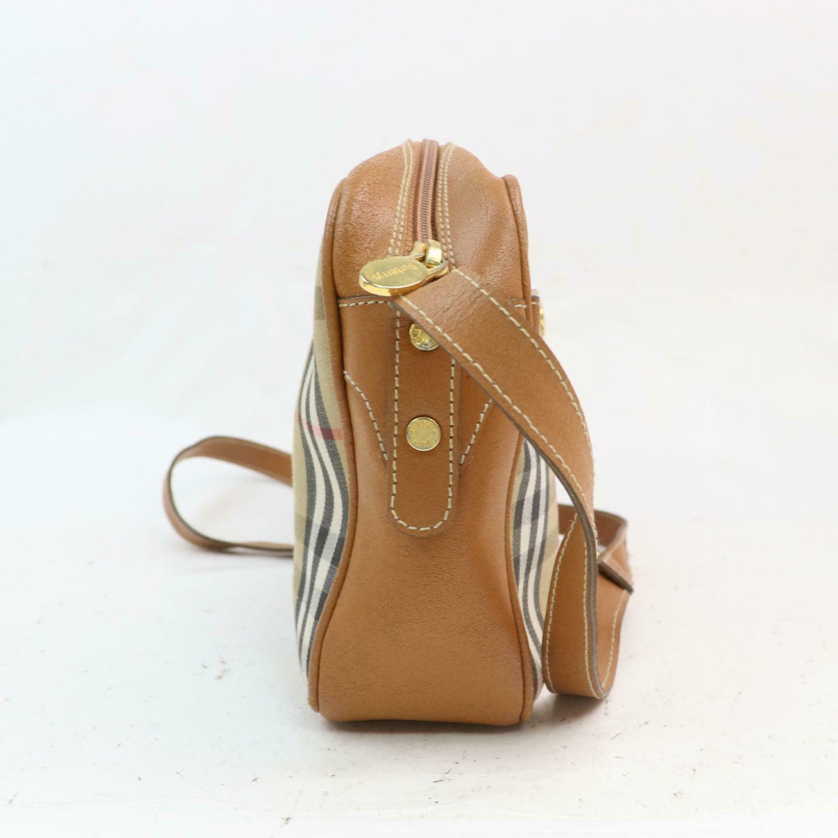 Indistinguishable Burbe**y Shoulder Bag Light Brown Canvas (SHC7-10295)