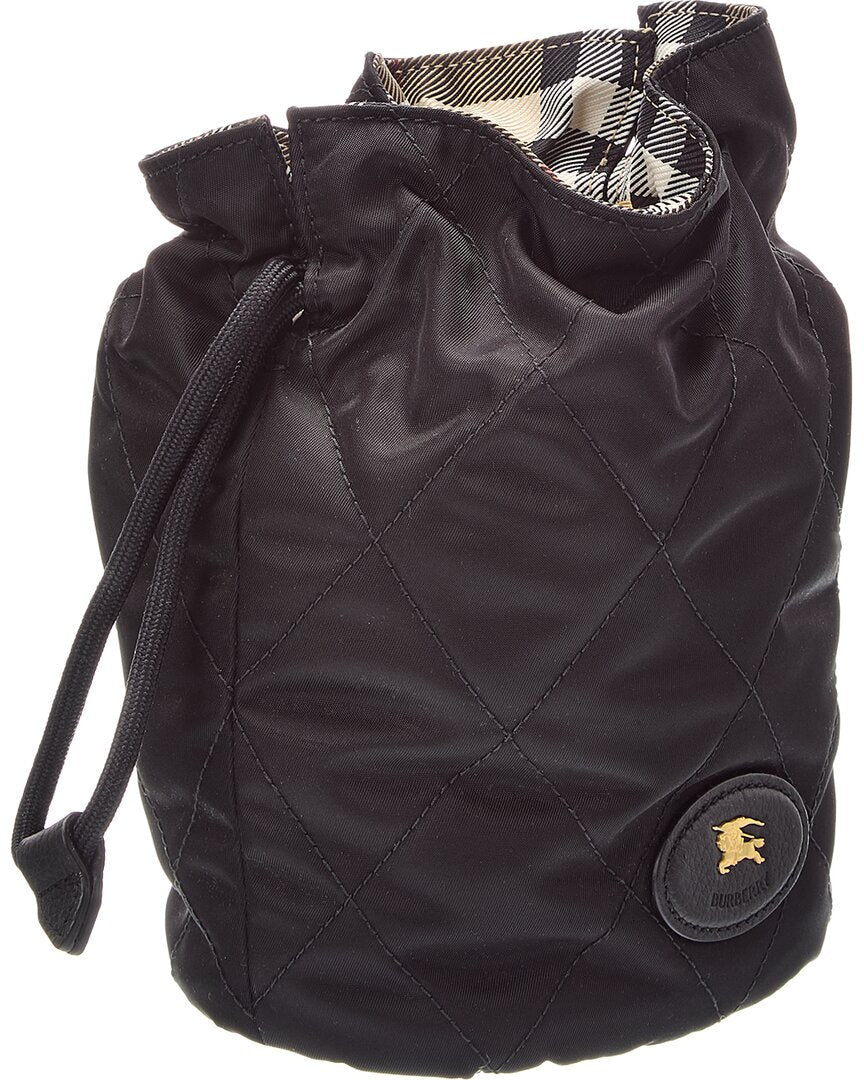 Burberry Horseshoe Quilted Canvas Bucket Bag