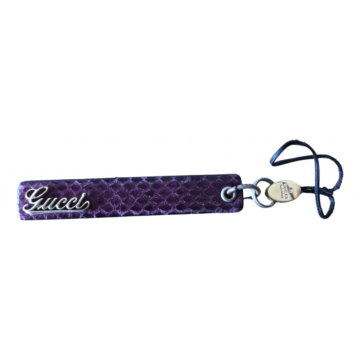 Gucci purple leather bag charms