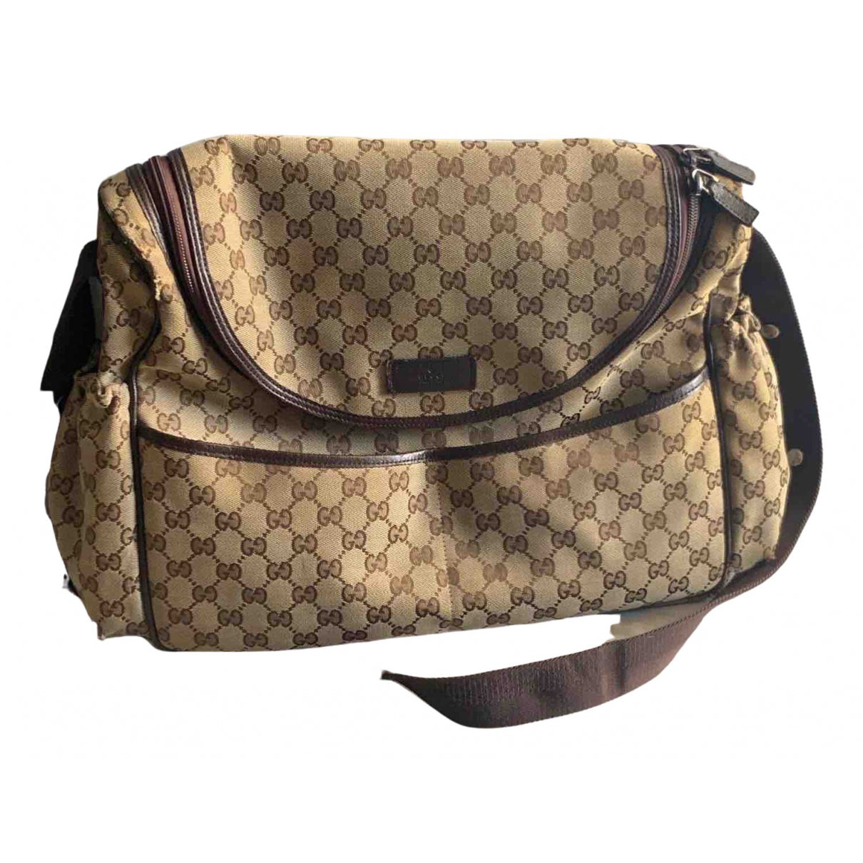 Gucci beige cloth travel bag