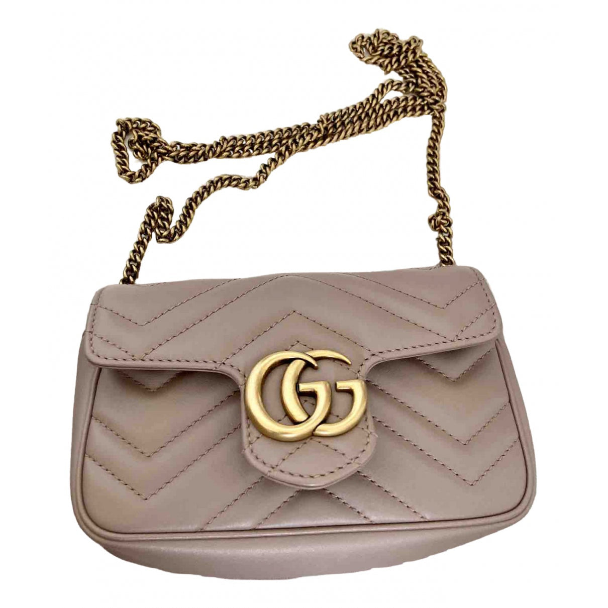 Gucci marmont pink leather handbag