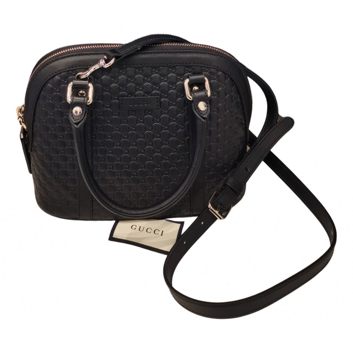 Gucci dôme black leather handbag