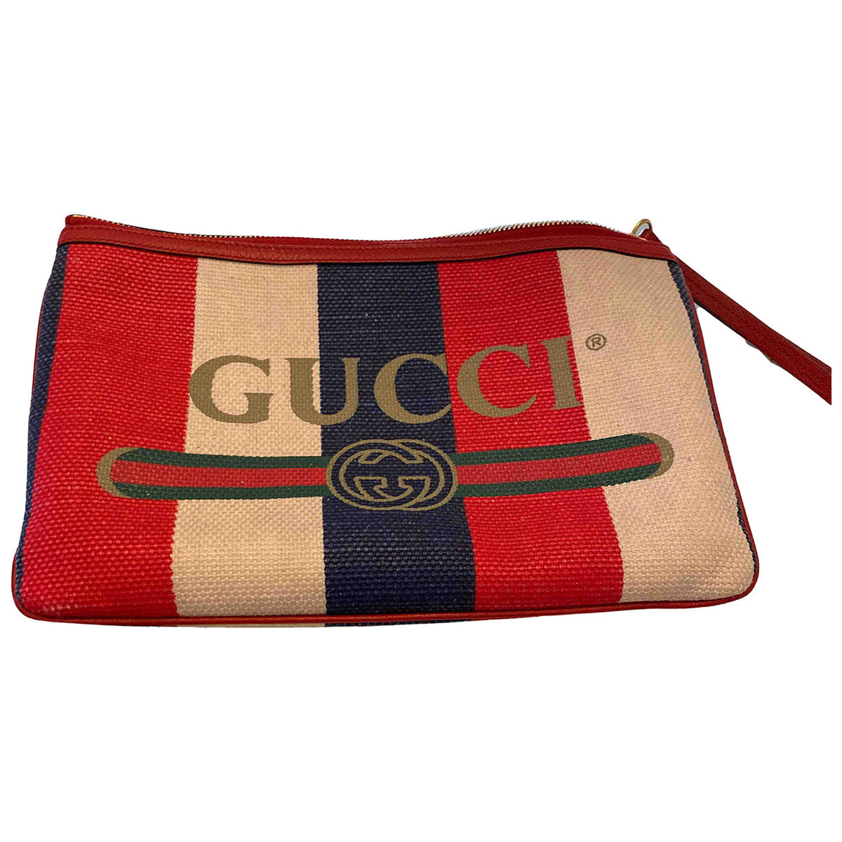 Gucci red cloth clutch bag