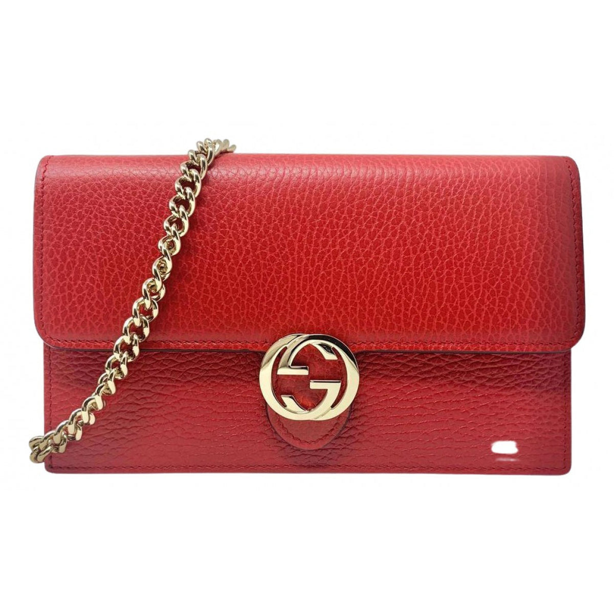 Gucci interlocking red leather handbag
