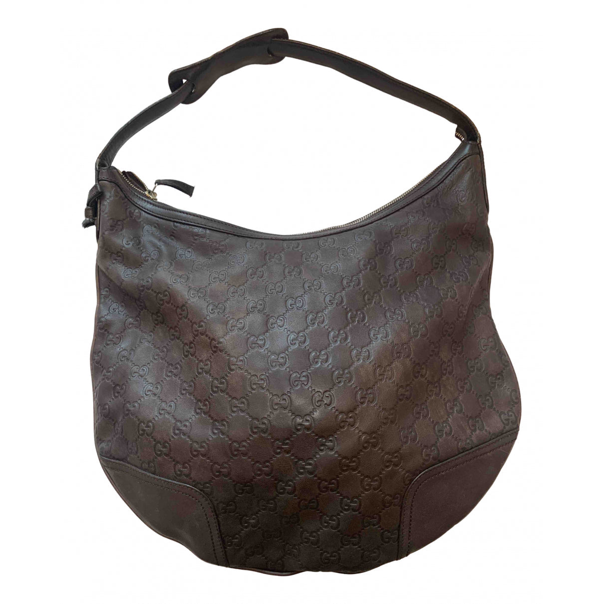 Gucci hobo brown leather handbag
