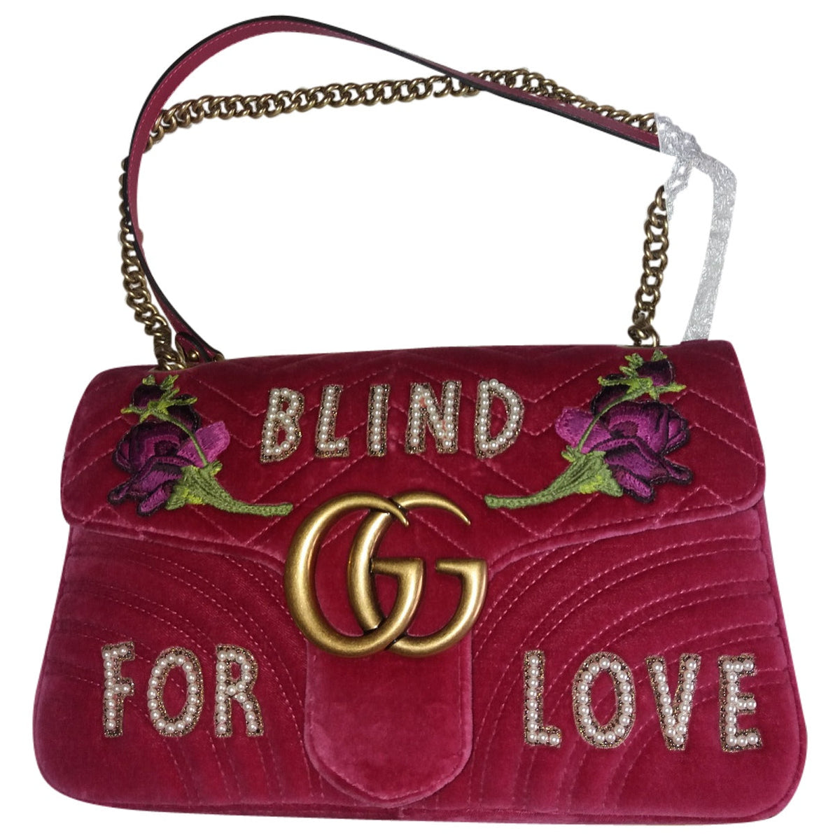 Gucci marmont pink velvet handbag