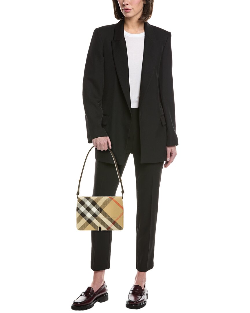 Burberry Snip Check Canvas & Leather Shoulder Bag