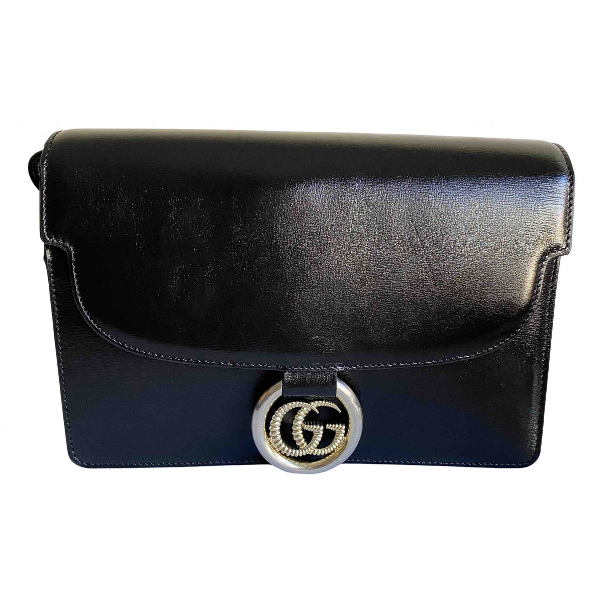 Gucci gg ring black leather handbag