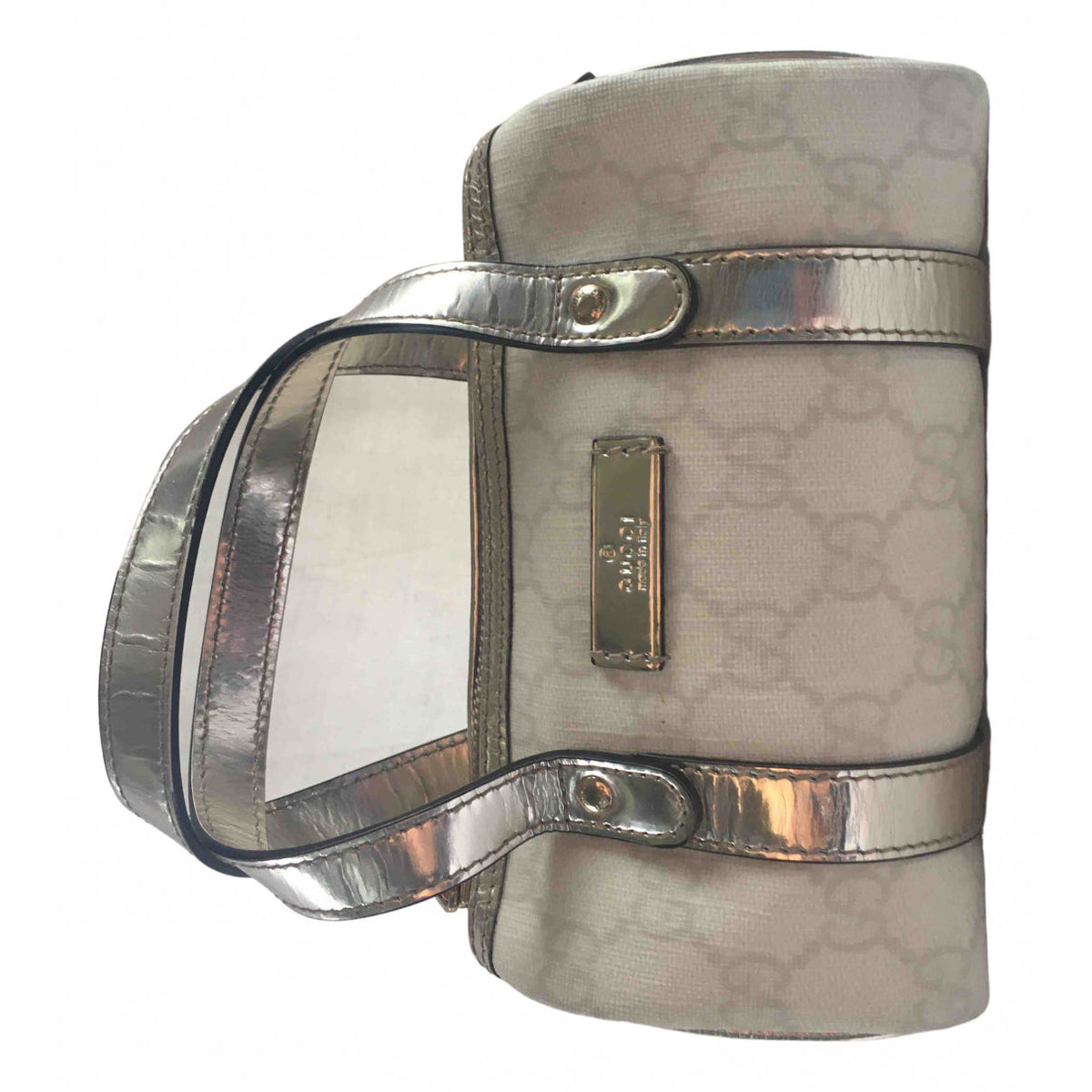 Gucci boston white cloth clutch bag