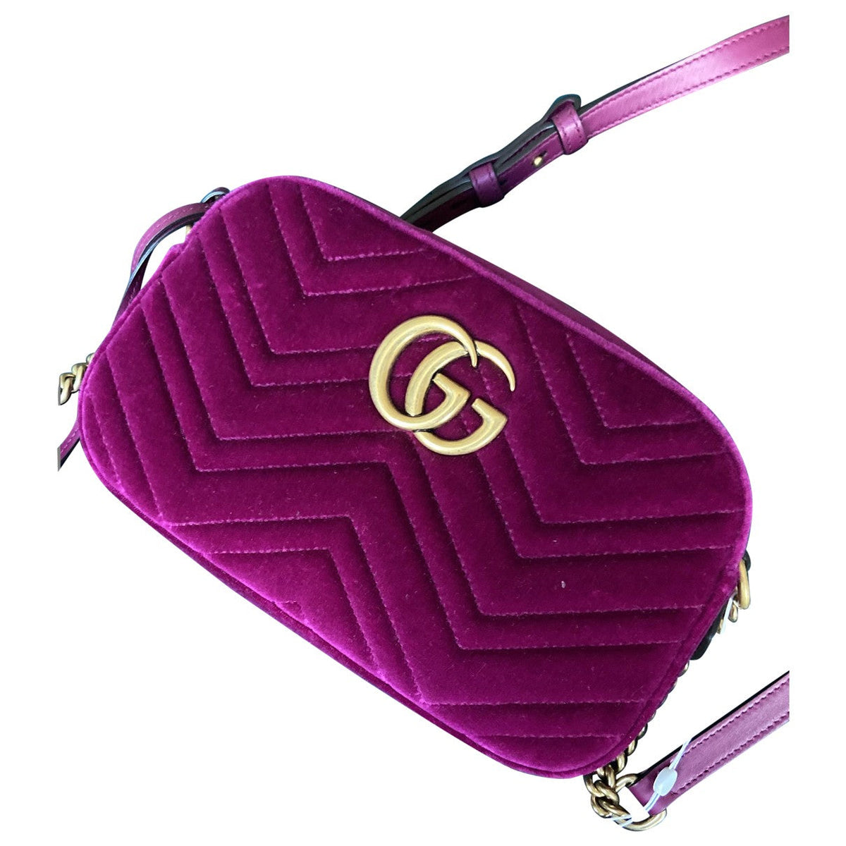 Gucci marmont purple velvet handbag