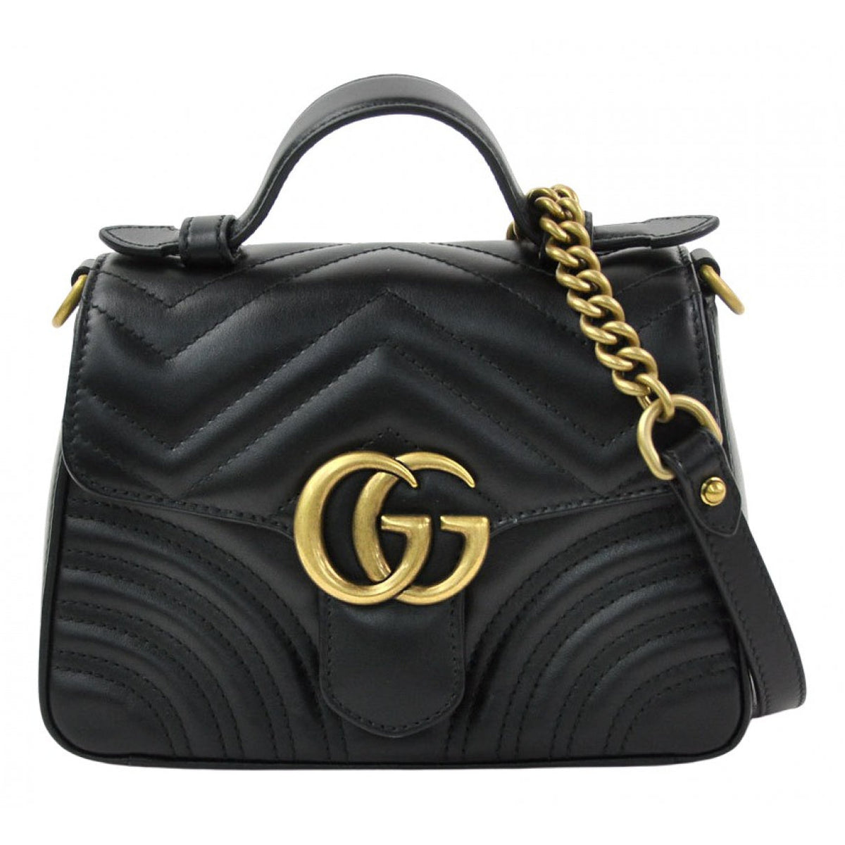 Gucci marmont black leather handbag