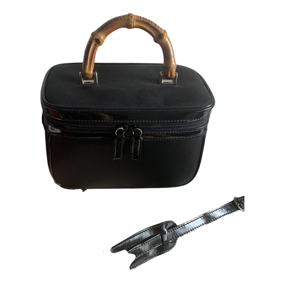 Gucci black cloth travel bag