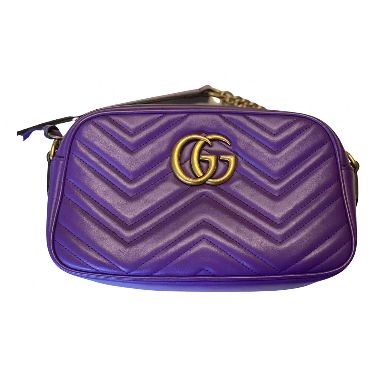 Gucci marmont purple leather handbag