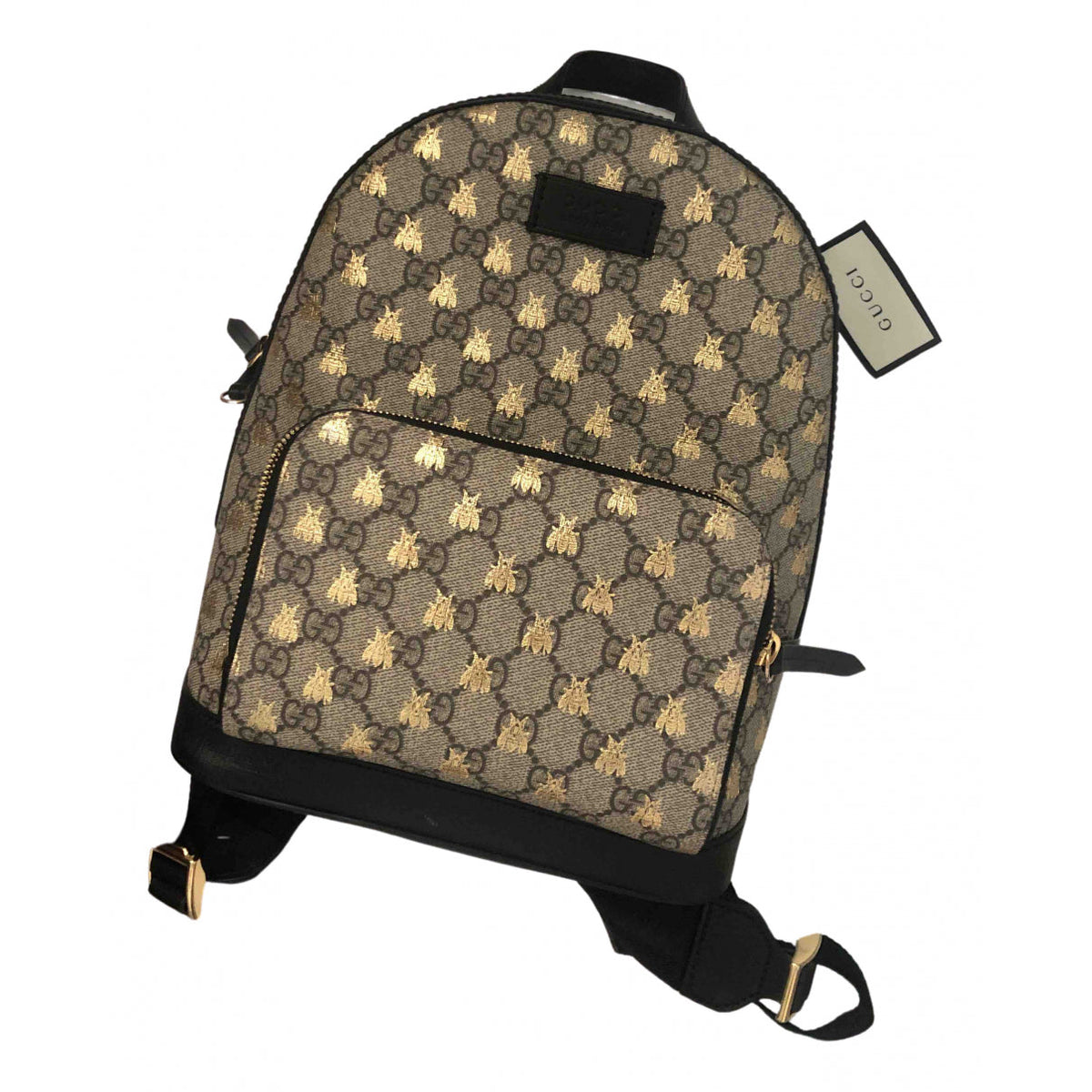Gucci gold cloth backpacks
