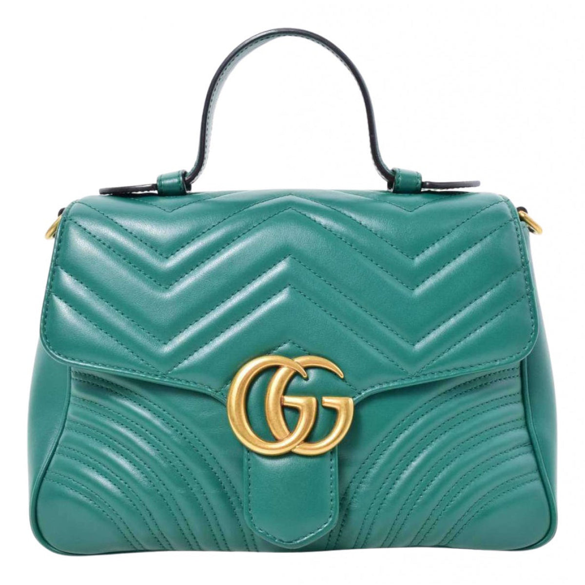 Gucci marmont blue leather handbag