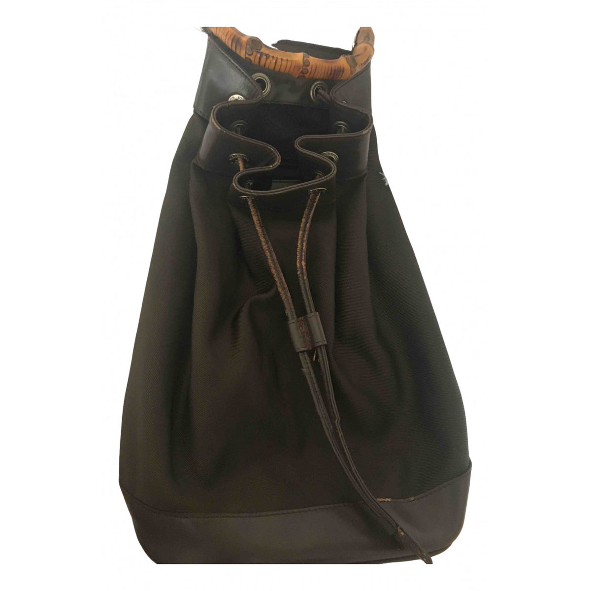 Gucci bamboo brown leather backpacks