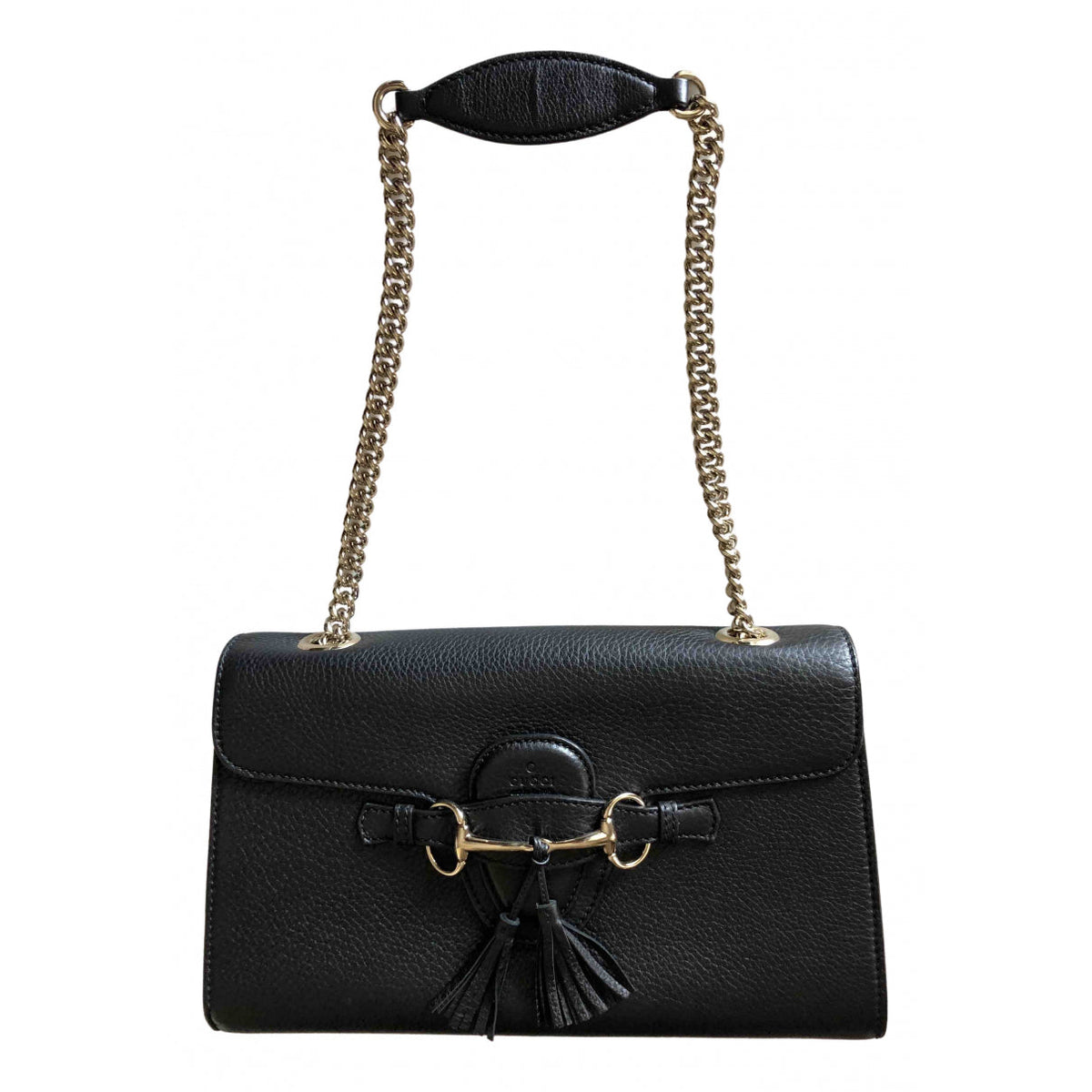 Gucci emily black leather handbag
