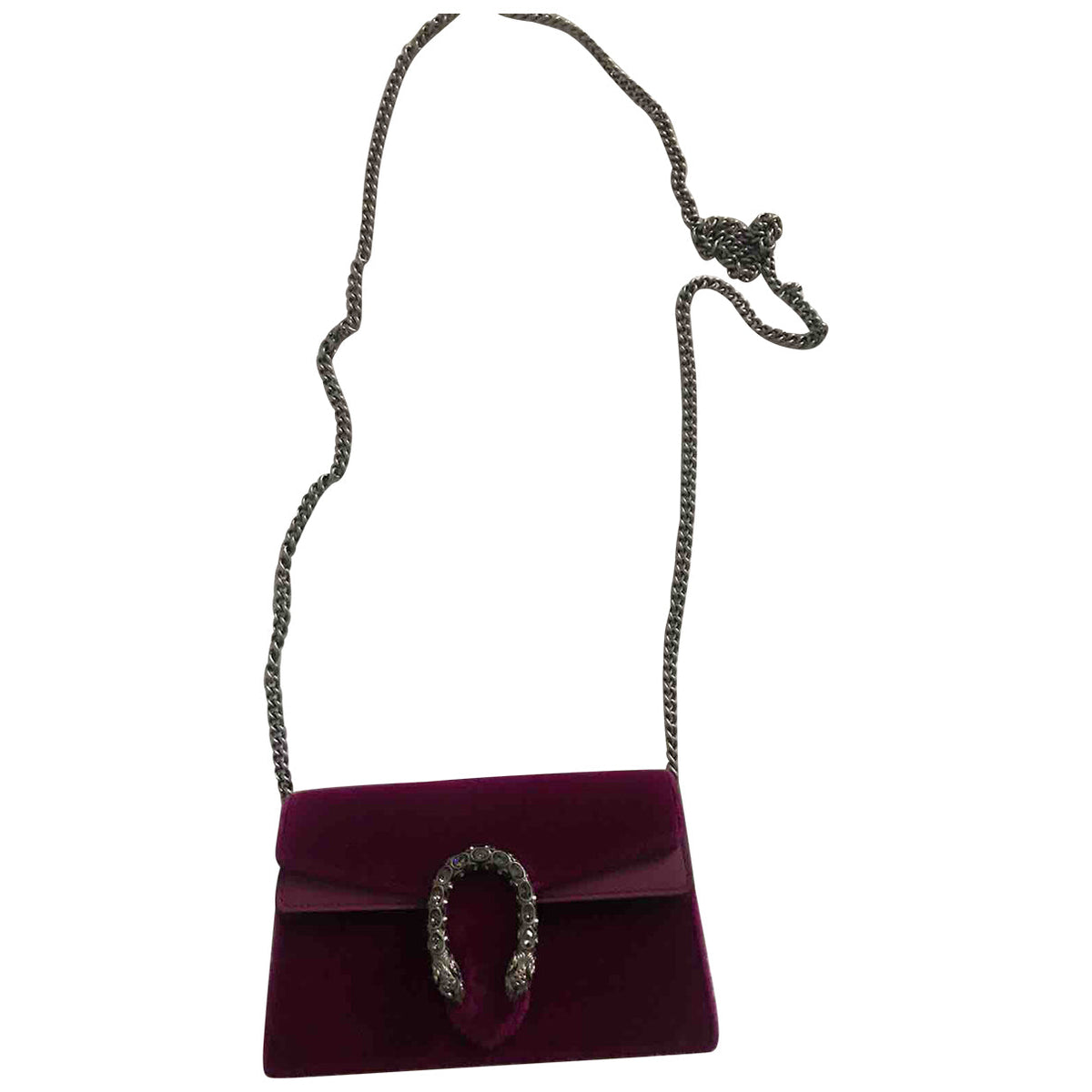 Gucci dionysus purple velvet clutch bag