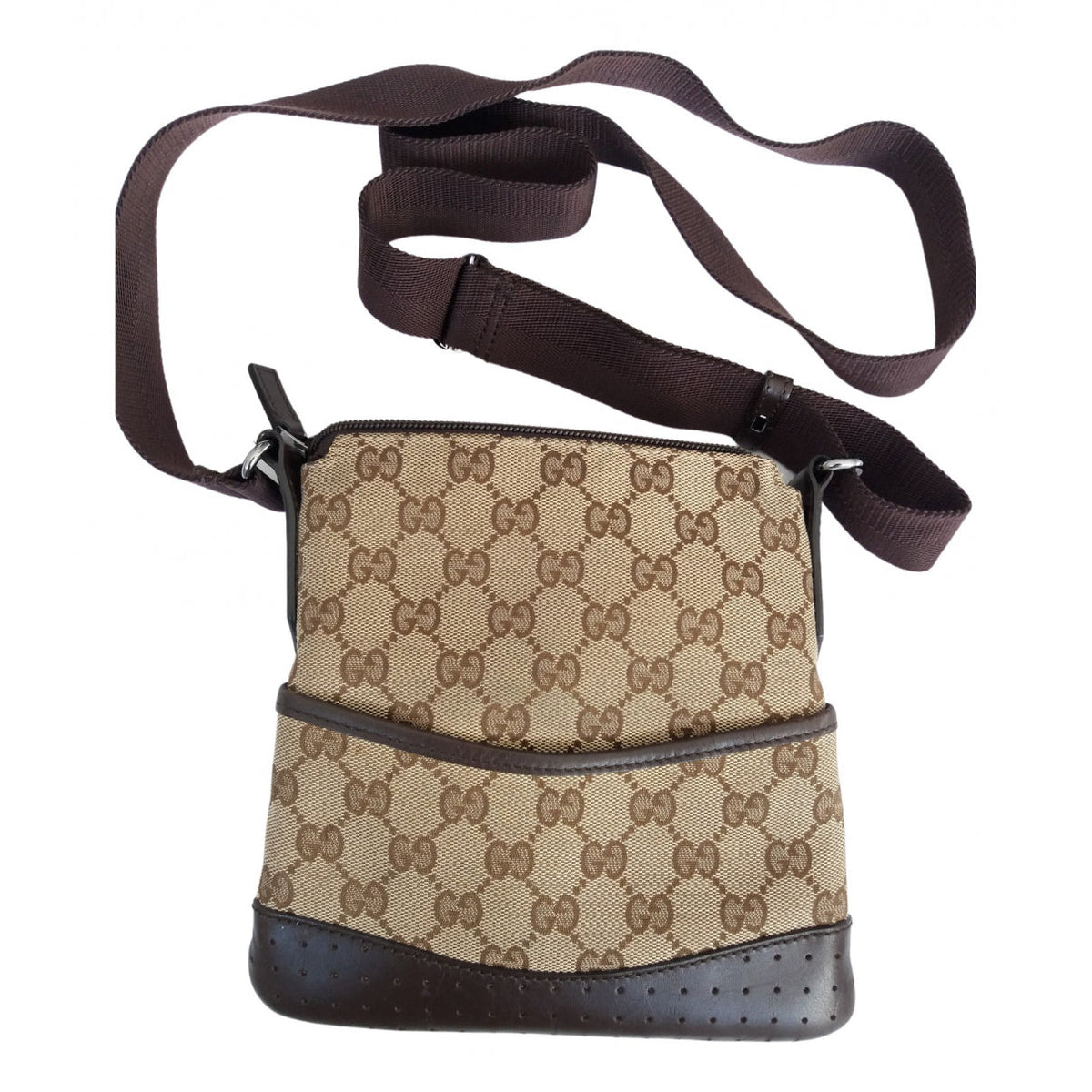 Gucci brown cloth handbag