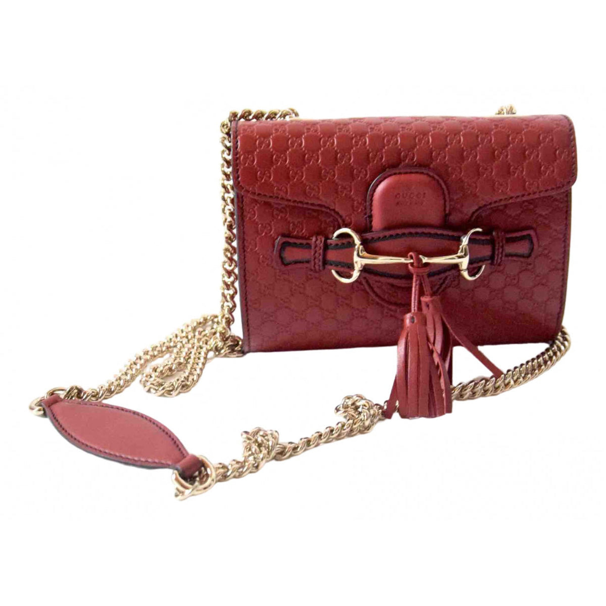 Gucci emily red leather handbag