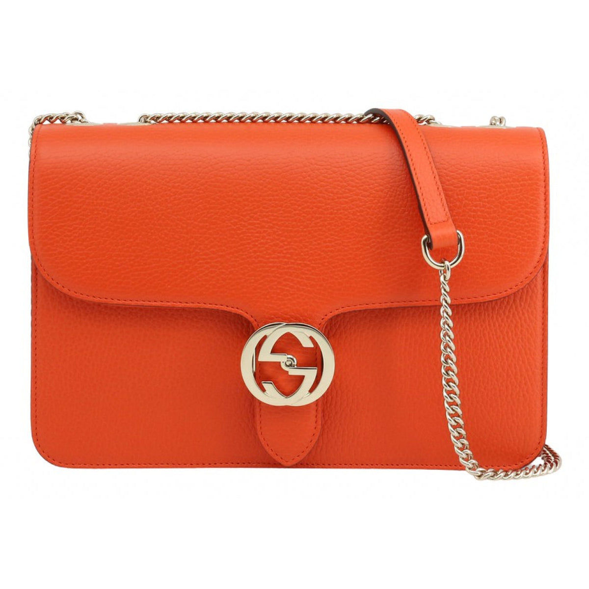 Gucci interlocking red leather handbag