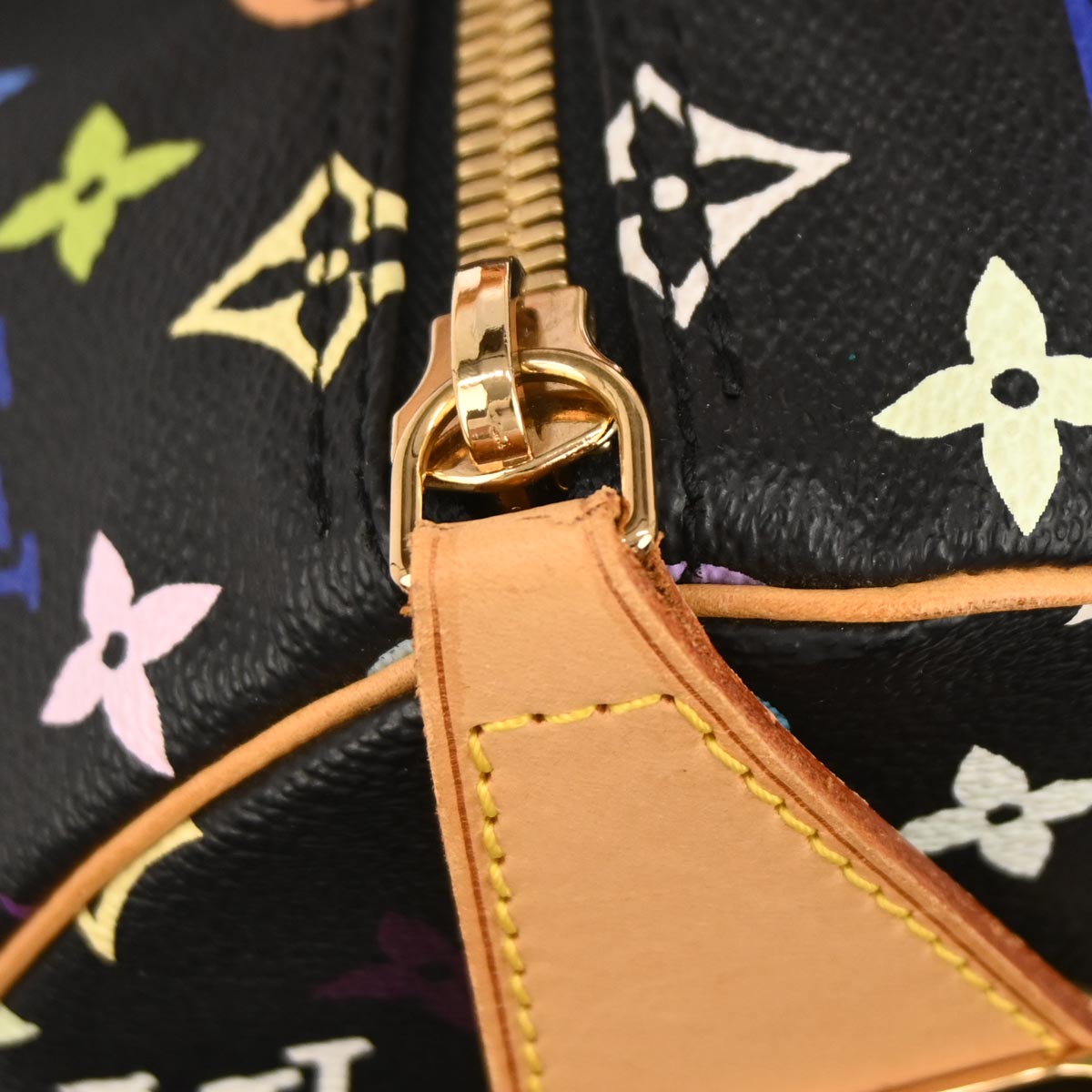 Louis Vuitton 2003 Black Monogram Multicolor Speedy 45 Handbag M92640
