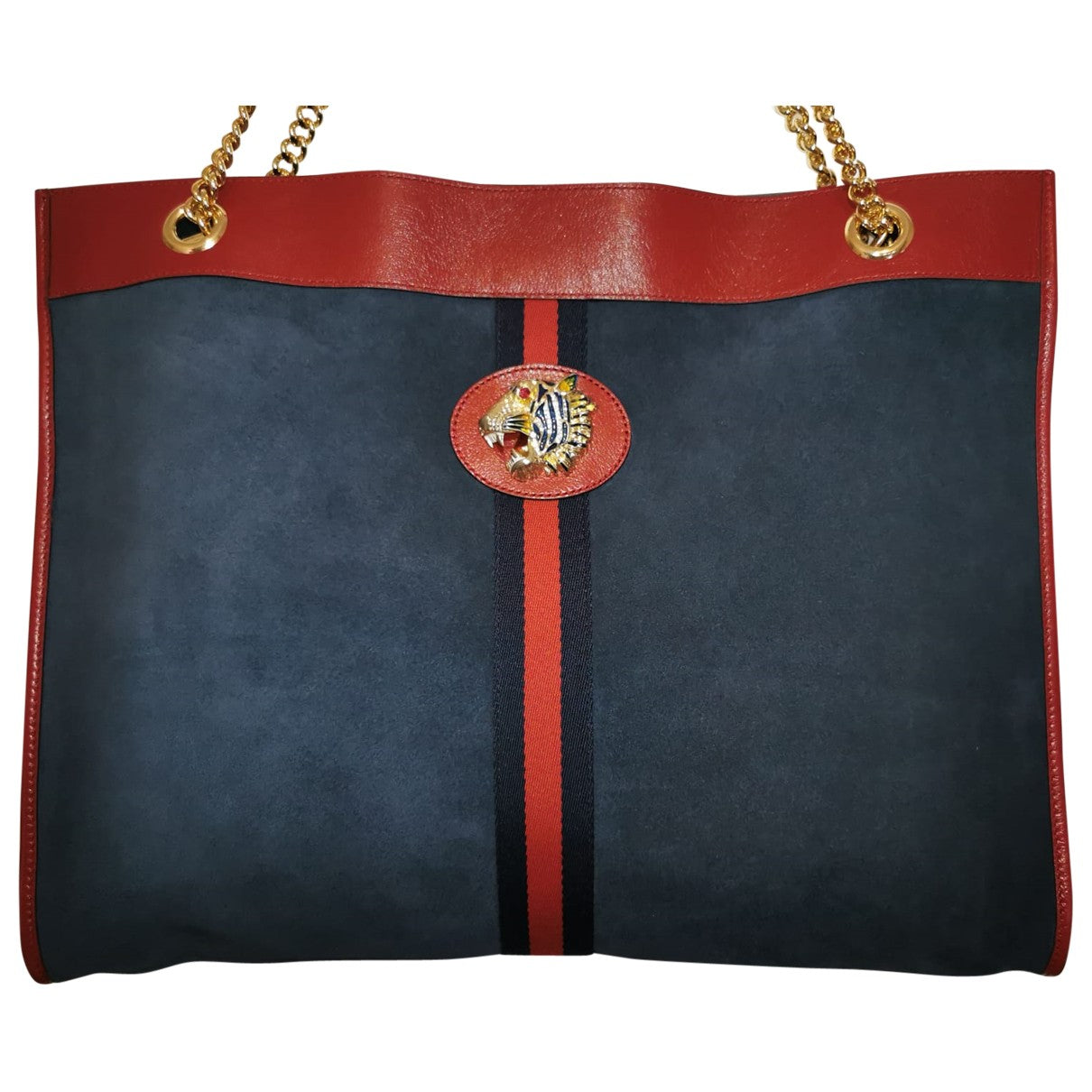 Gucci rajah blue suede handbag