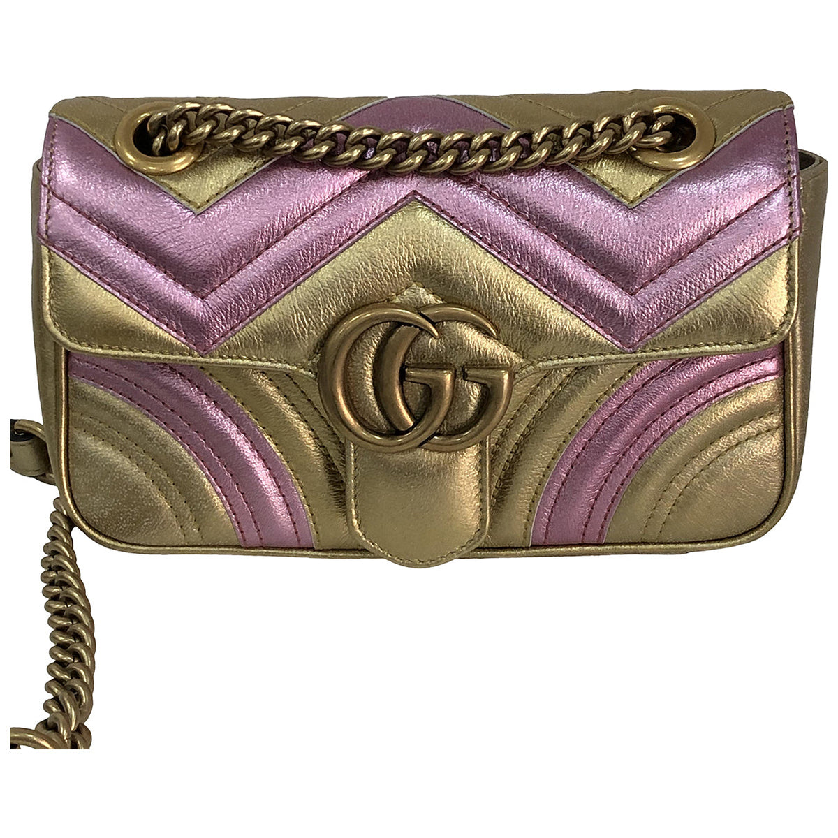Gucci marmont multicolour leather handbag
