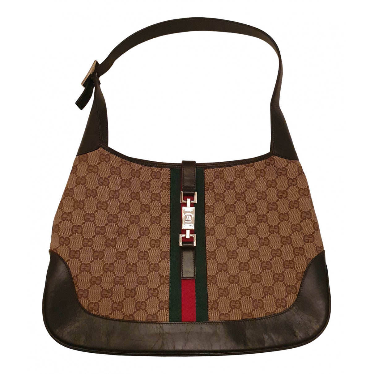 Gucci jackie vintage brown cloth handbag