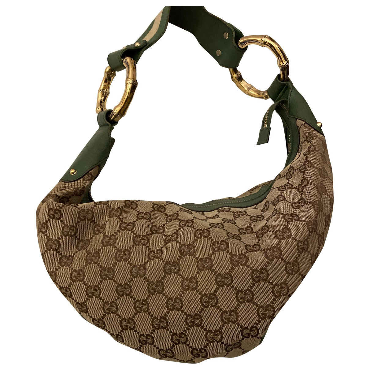 Gucci green cloth handbag