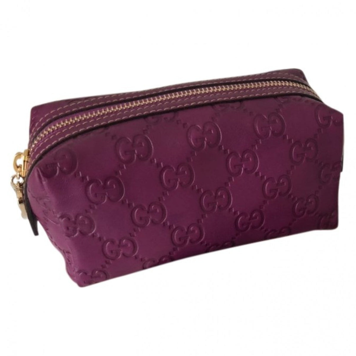Gucci purple leather clutch bag